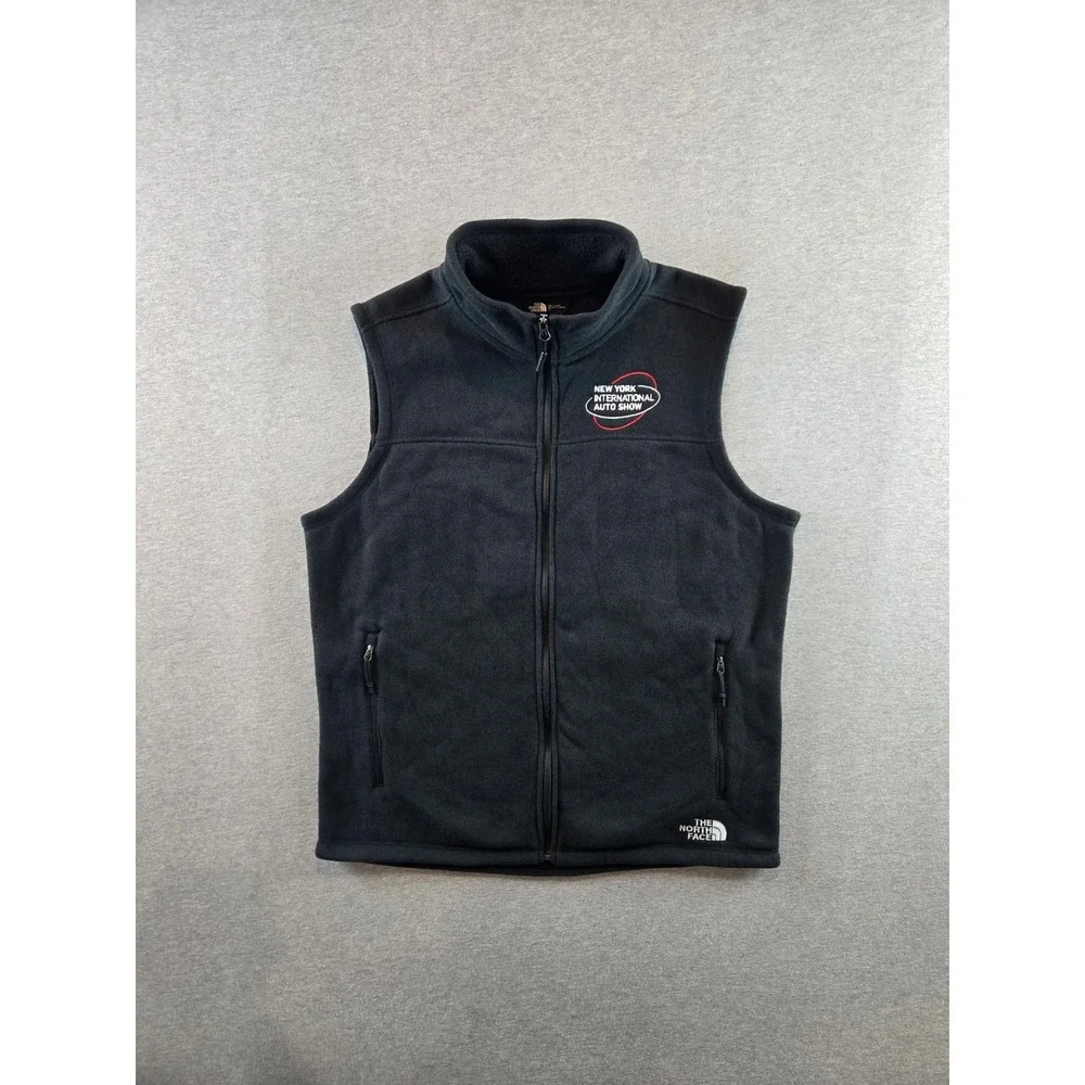 The North Face Fleece Vest Mens Large Black NY Auto Show Full Zip NF0A47FA